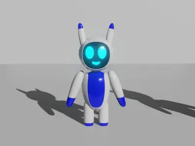 3D Cute Robot 3 in 1 Low-poly 3D model