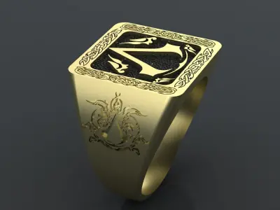 Ring with the Assasin simbols for cnc or  3D print model