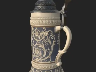 Old Ceramic Stein Low-poly 3D model