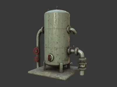 PBR Game Ready Storage Tank Low-poly 3D model
