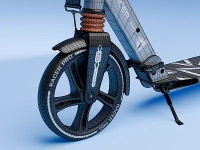 Electric Scooter 3D Model Realistic Product Animation Ready Low-poly 3D model