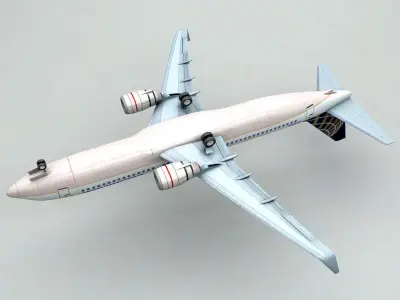 Boeing 737-800 NG Airliner - Continental Airlines Low-poly 3D model