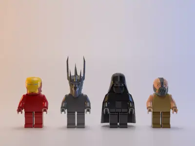 Toy black characters Low-poly 3D model