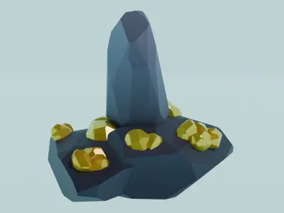 Low Poly Metal Ores Low-poly 3D model