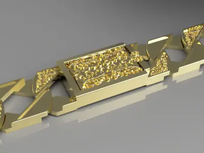 9ct english chaps bracelet 5 part  3D print model