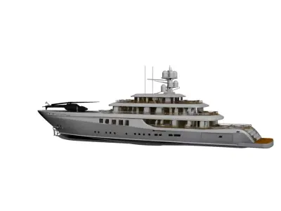 Helipad Pool Super Luxury Yacht Premium Multi-Deck Mega Yacht 3D model