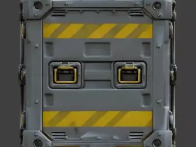 Realistic Sci-Fi Cargo Container 3D Model Low-poly 3D model