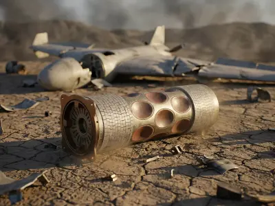 Warhead of an iranian Shahed-136 Kamikaze Drone Geranium-2 Low-poly 3D model