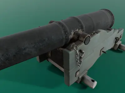 Old Cannon 3D Model  Low-poly 3D model