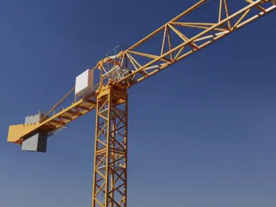 Flat Top Tower Crane 4 - Construction Crane 3D model