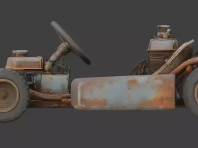 Rusty Go Kart 3D Model V01 Low-poly 3D model