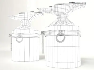 Blacksmith Set Low-poly 3D model