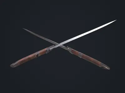 Knife Danger Low-poly 3D model