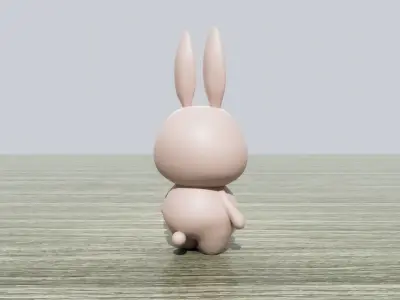 Little cute bunny character  3D model