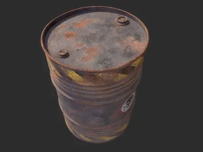 Oil Drums Low-poly 3D model