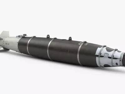 GBU-54 LJDAM Laser-Guided Smart Bomb Black 3D model