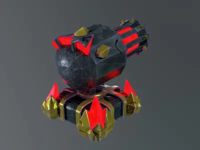 clash-gun grenade launcher Low-poly 3D model