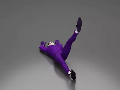 Joker sprawled laughing despite defeat plotting wicked trick 3D print model