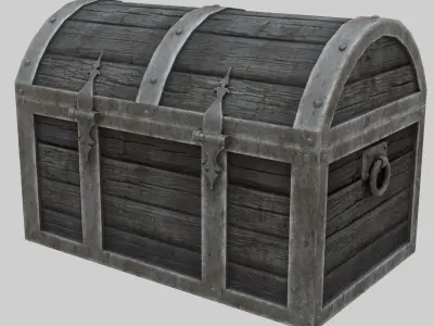 Low Poly Antique Chests With PBR Materials and 2 Skins Low-poly 3D model