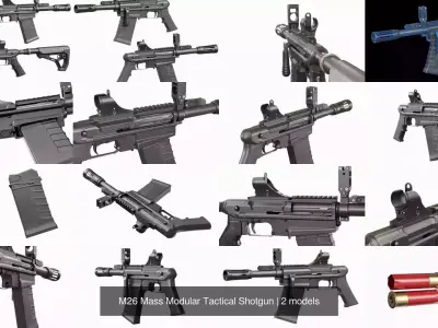 M26 Mass Modular Tactical Shotgun 3D Model Pack