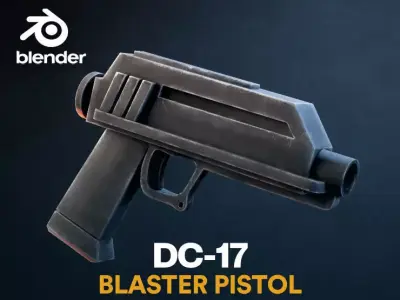DC-17 Blaster Pistol Free 3D model