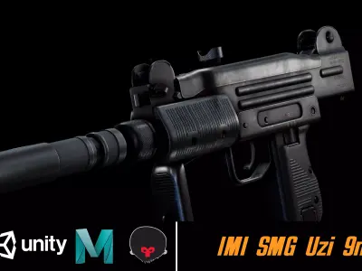 IMI Uzi SMG Low-poly 3D model