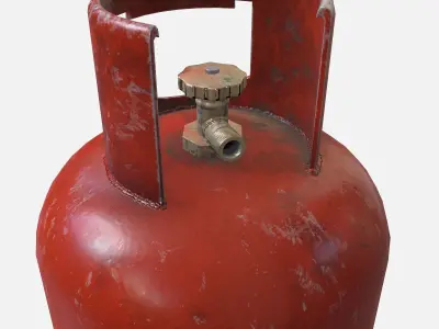 Gas cylinder Low-poly 3D model 2