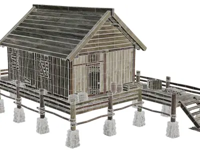 Old Lake House 21 PBR 4K GameReady Low-poly 3D model
