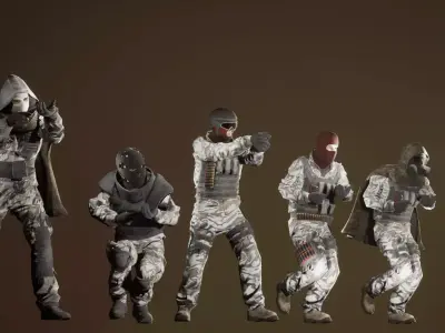 Enemy Soldiers Pack Low-poly 3D model