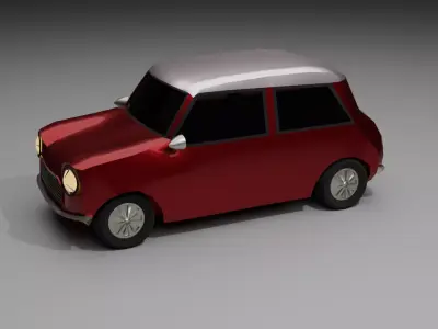 Low Poly Small SUV Game-ready vehicle FBX OBJ Low-poly 3D model