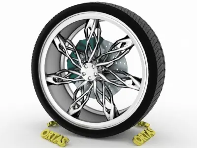 ORTAS CAR WHEEL RIM 73 GAME READY WHEEL RIM TIRE 3D model