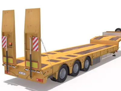 Platform Trailer Low-poly 3D model