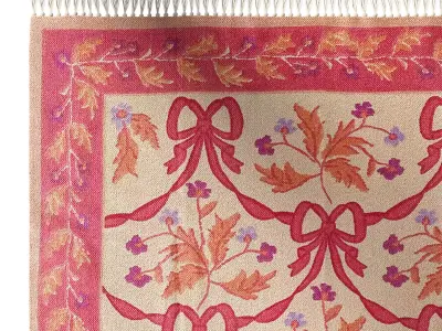 Bow Demask Screen Printed Rug 3D model