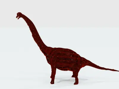 Red Brachiosaurus 3D model