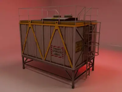 Factory Storage Low-poly 3D model
