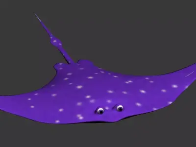 cartoon Ray Low-poly 3D model Low-poly 3D model Low-poly 3D model