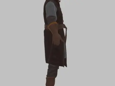 Medieval spearman leather armor 3D model