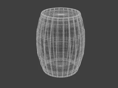 Wooden barrel with barrel hoop with 4k textures included 3D model