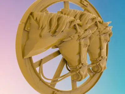Two horses 3D MODEL STL FILE FOR CNC ROUTER LASER 3D print model purchase