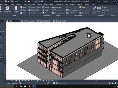 Commercial building Architectural Revit Model 3D model