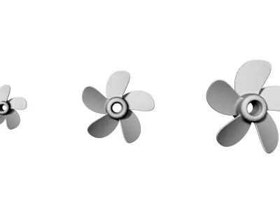 3 Sizes 5 Blade Propeller 3D print model