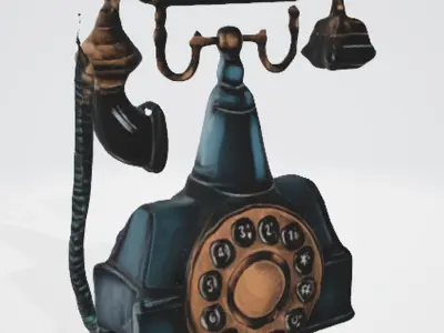 Antique Telephone Model 3D Asset 3D model