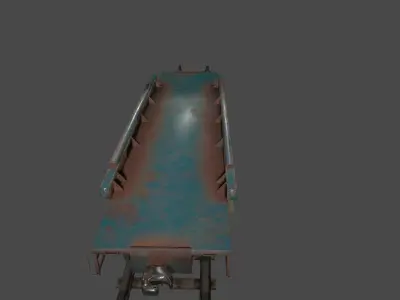 train 1 metal conveyor belt Low-poly 3D model
