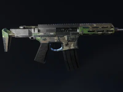 Small Rifle For Game- AR-VR Low-poly 3D model
