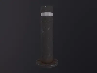 Road Block Pillar 3D Model Low-poly 3D model