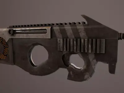 Sci-Fi P90 Low-poly 3D model