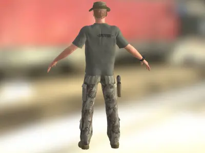 Tobey Maguire as Army Officer Low-poly 3D model