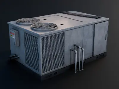 Industrial Rooftop AC Unit Game Ready  Low-poly 3D model