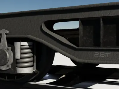 Train wheels and rail complete of textures and materials  Low-poly 3D model