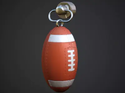 Rugby Ball Weapon Charm - Low Poly Game Ready Low-poly 3D model